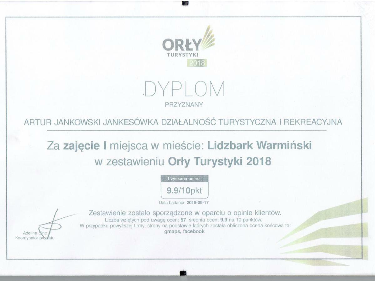 לידזבארק ורמינסקי Gospodarstwo Agroturystyczne Rowerowa Przystan "Jankesowka" מראה חיצוני תמונה